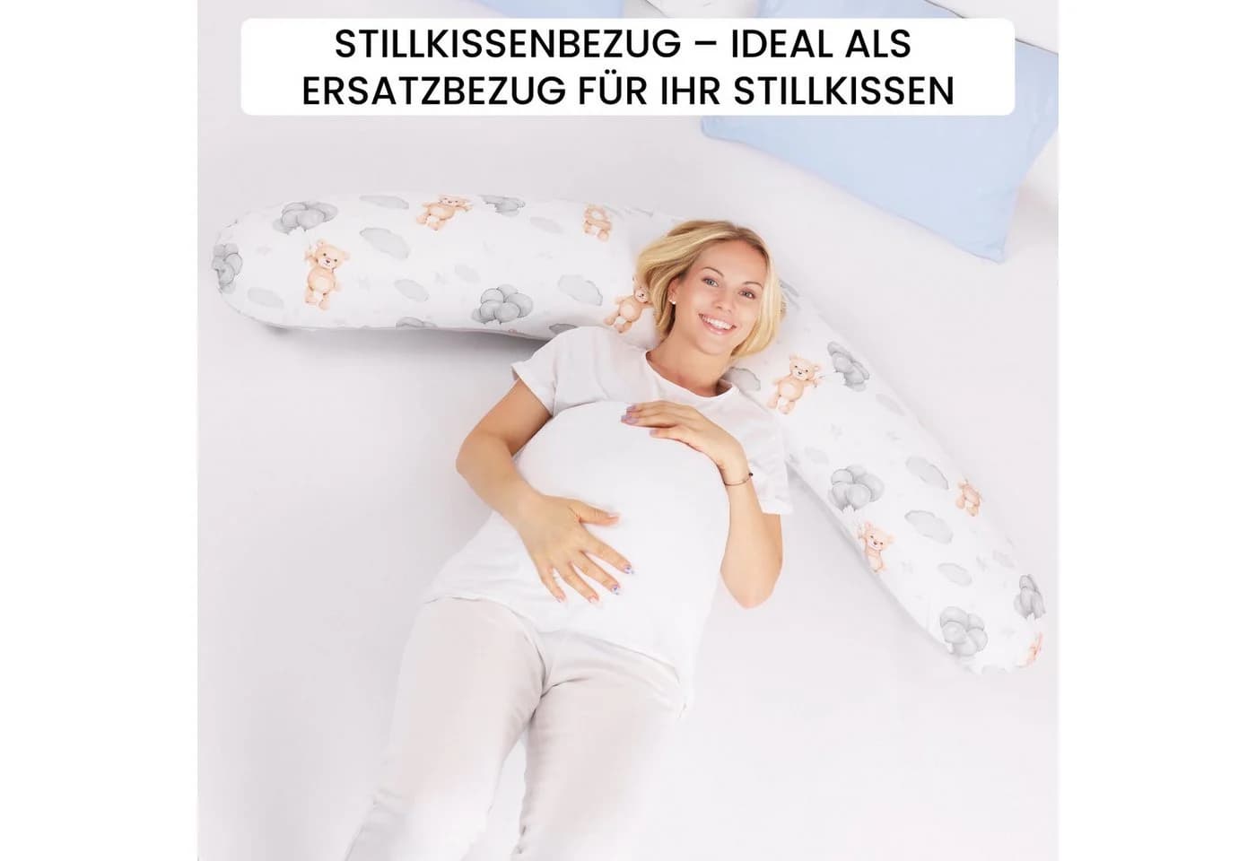Amilian Stillkissenbezug 170 cm Grau 100% Baumwolle - Bild 4