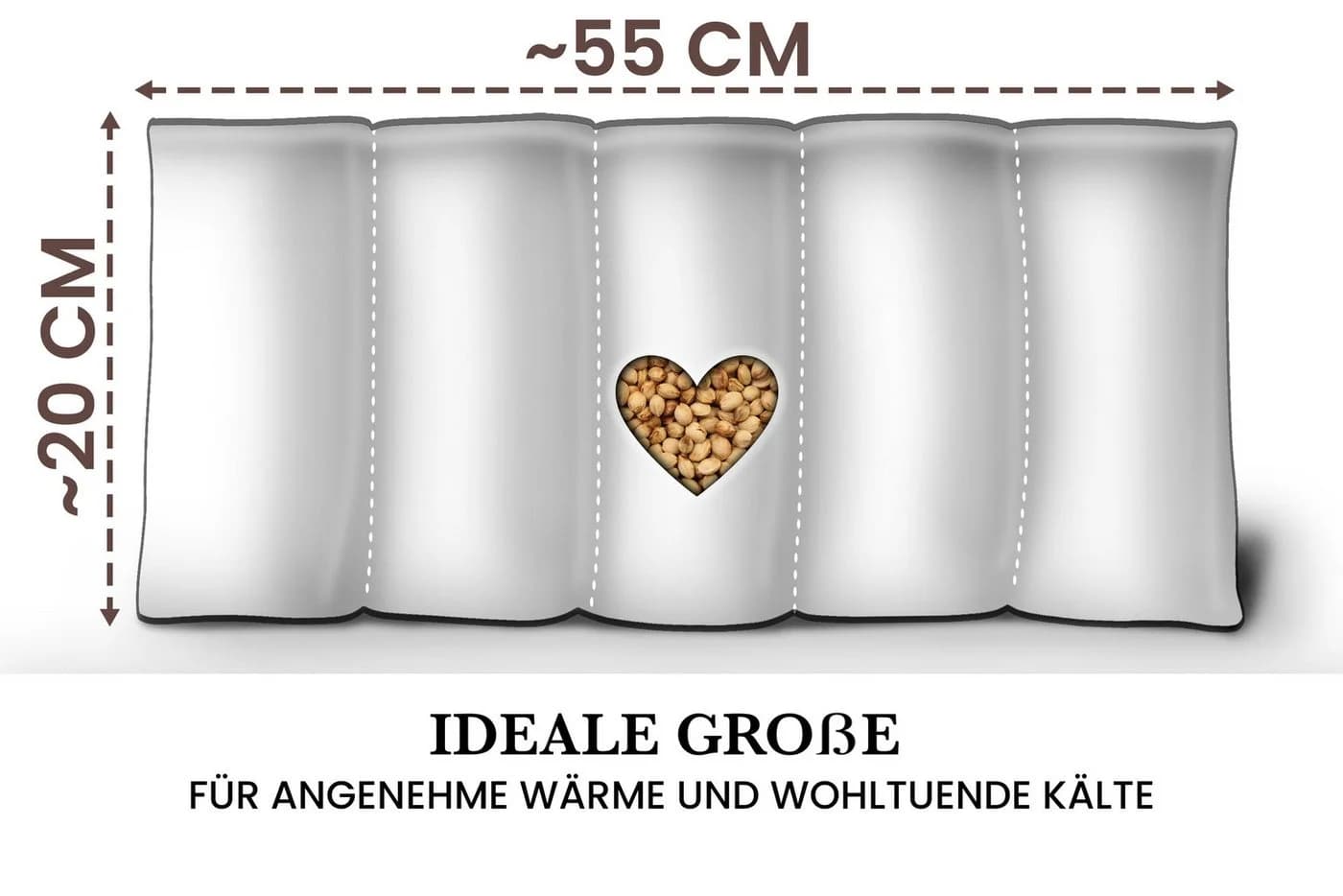 Amilian Kirschkernkissen 55x20 cm Grün - Wärmekissen & Kältekissen