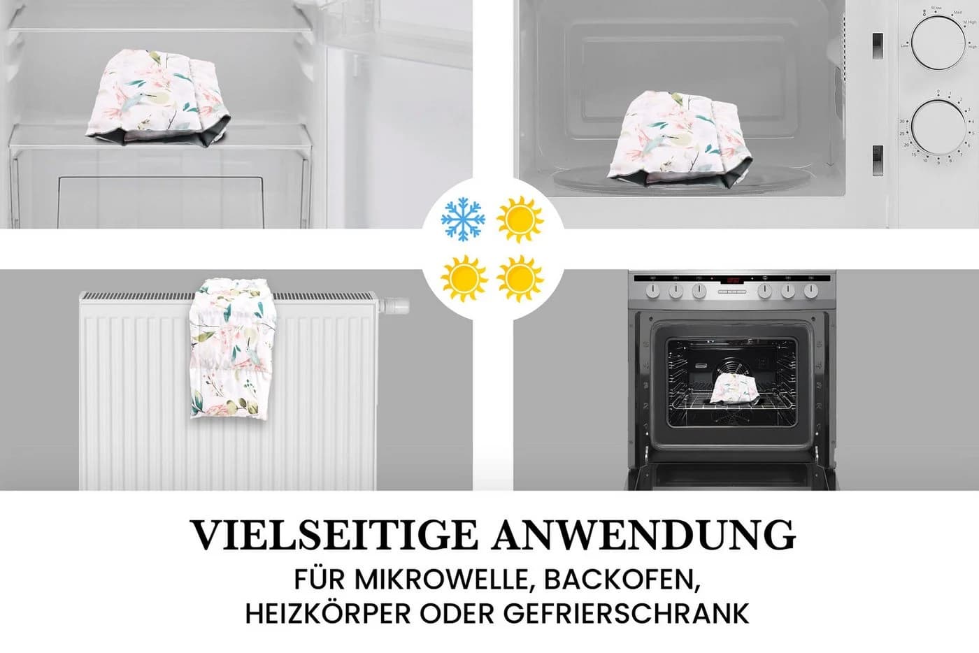 Amilian Kirschkernkissen 55x20 cm Grün - Wärmekissen & Kältekissen - Bild 3