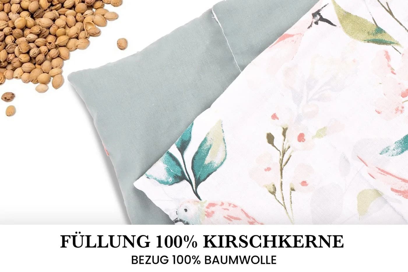 Amilian Kirschkernkissen 55x20 cm Grün - Wärmekissen & Kältekissen - Bild 4