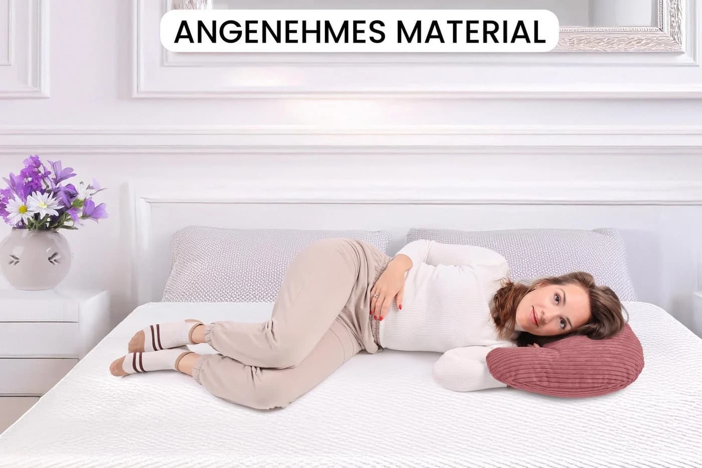 Amilian Stillkissenbezug Ersatzbezug für Schwangerschaftskissen und Lagerungskissen - Bild 4