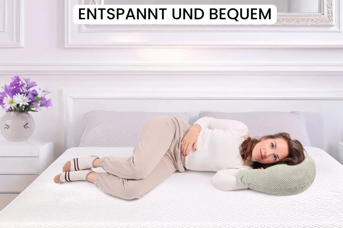 Amilian Stillkissen - Stillmond Schwangerschaftskissen Klein - Bild 4