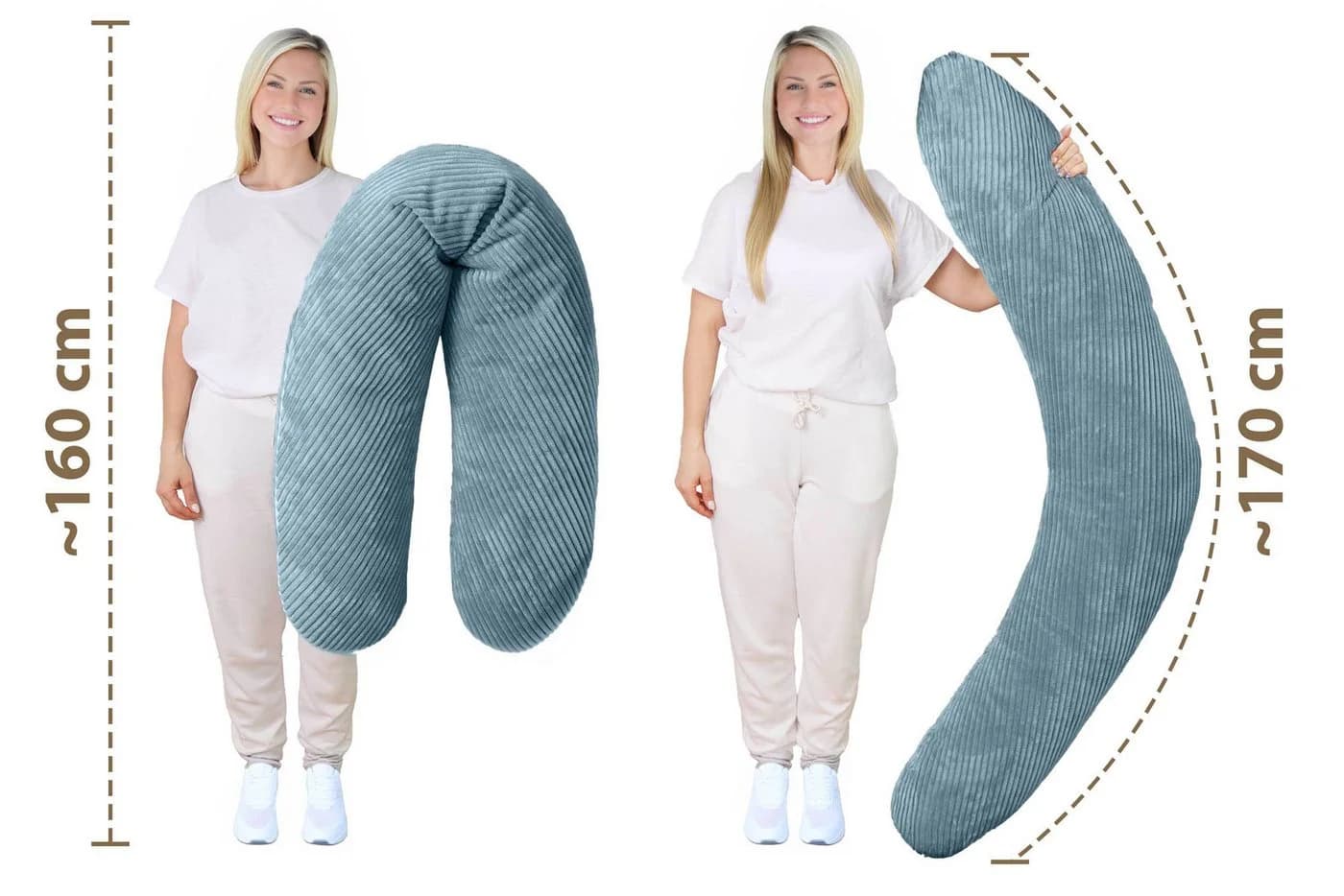 Amilian Stillkissen XXL 170 cm - U-Form Kissen mit abnehmbarem Bezug - Bild 3