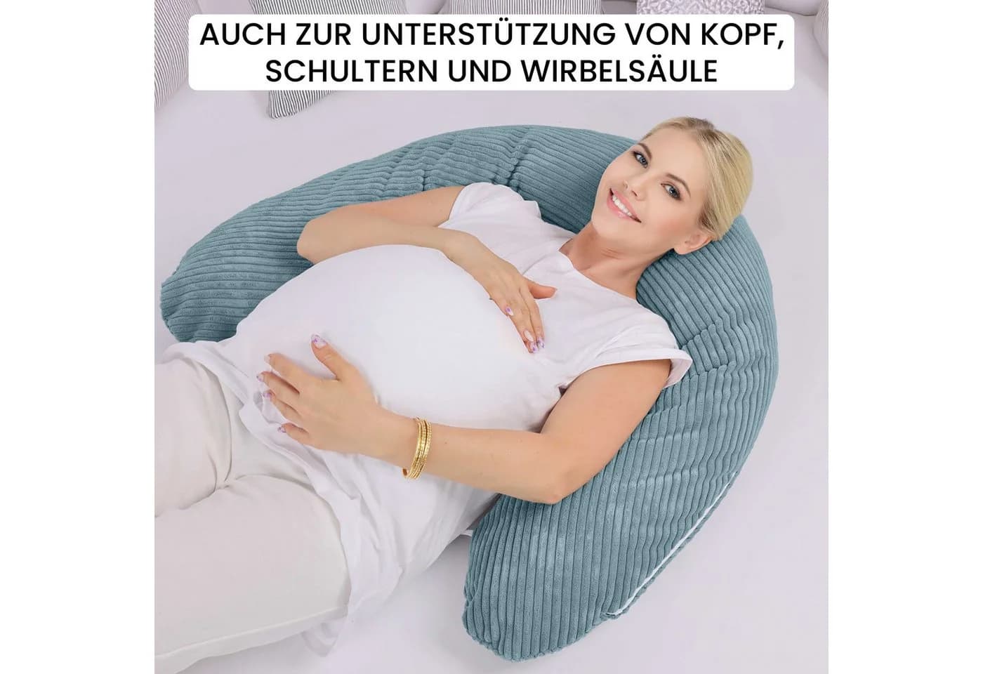 Amilian Stillkissen XXL 170 cm - U-Form Kissen mit abnehmbarem Bezug - Bild 4