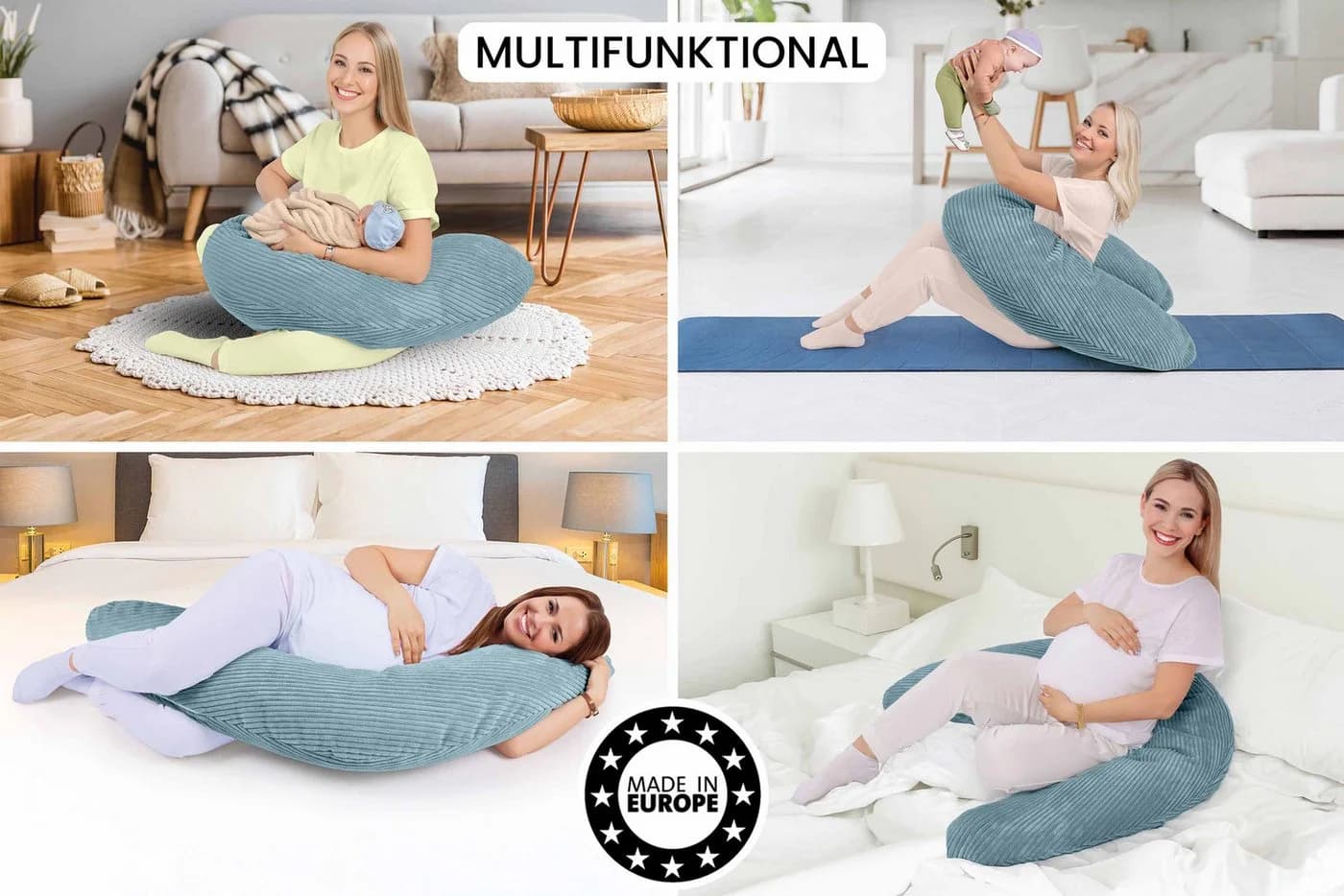 Amilian Stillkissen XXL 170 cm - U-Form Kissen mit abnehmbarem Bezug - Bild 5