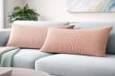 Amilian Kissenbezüge 40x80 cm 2er Set Rosa Cord-Optik Hotelverschluss Bild 2