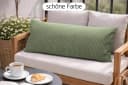 Amilian Kissenbezüge 40x80 cm 2er Set Cord-Optik Grün Hotelverschluss Bild 4
