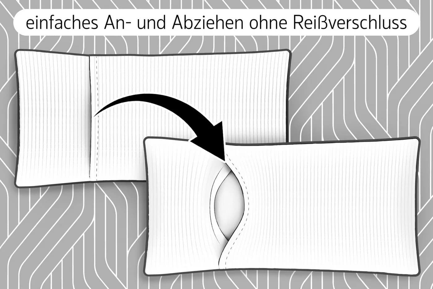 Amilian Kissenbezüge 40x80 cm 2er Set Cord-Optik Hotelverschluss Orange - Bild 3