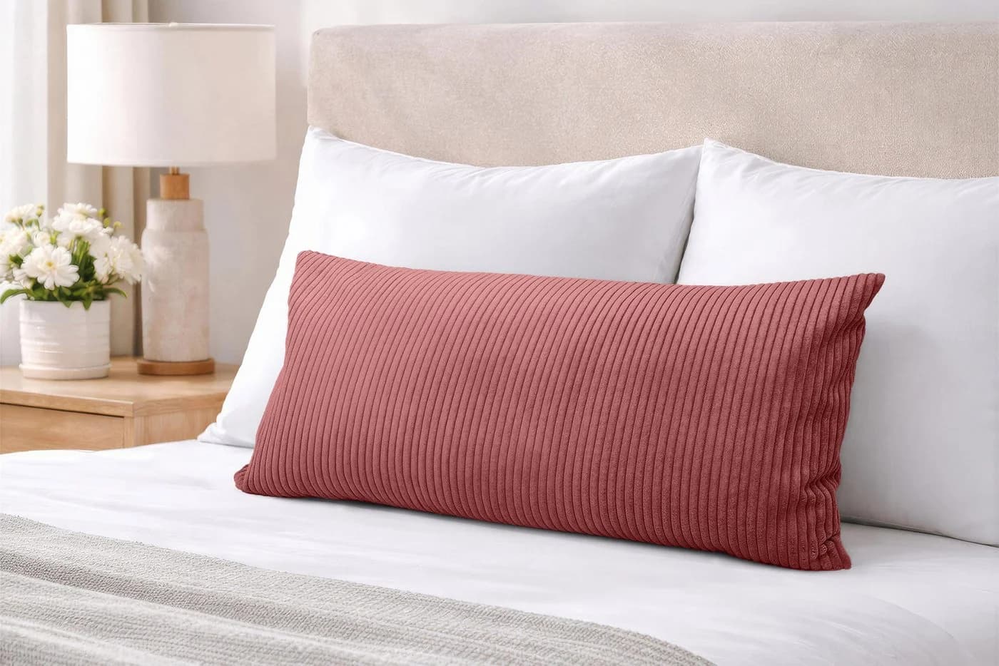 Amilian Kissenbezug 40x80 cm Rosa mit Hotelverschluss - Bild 2