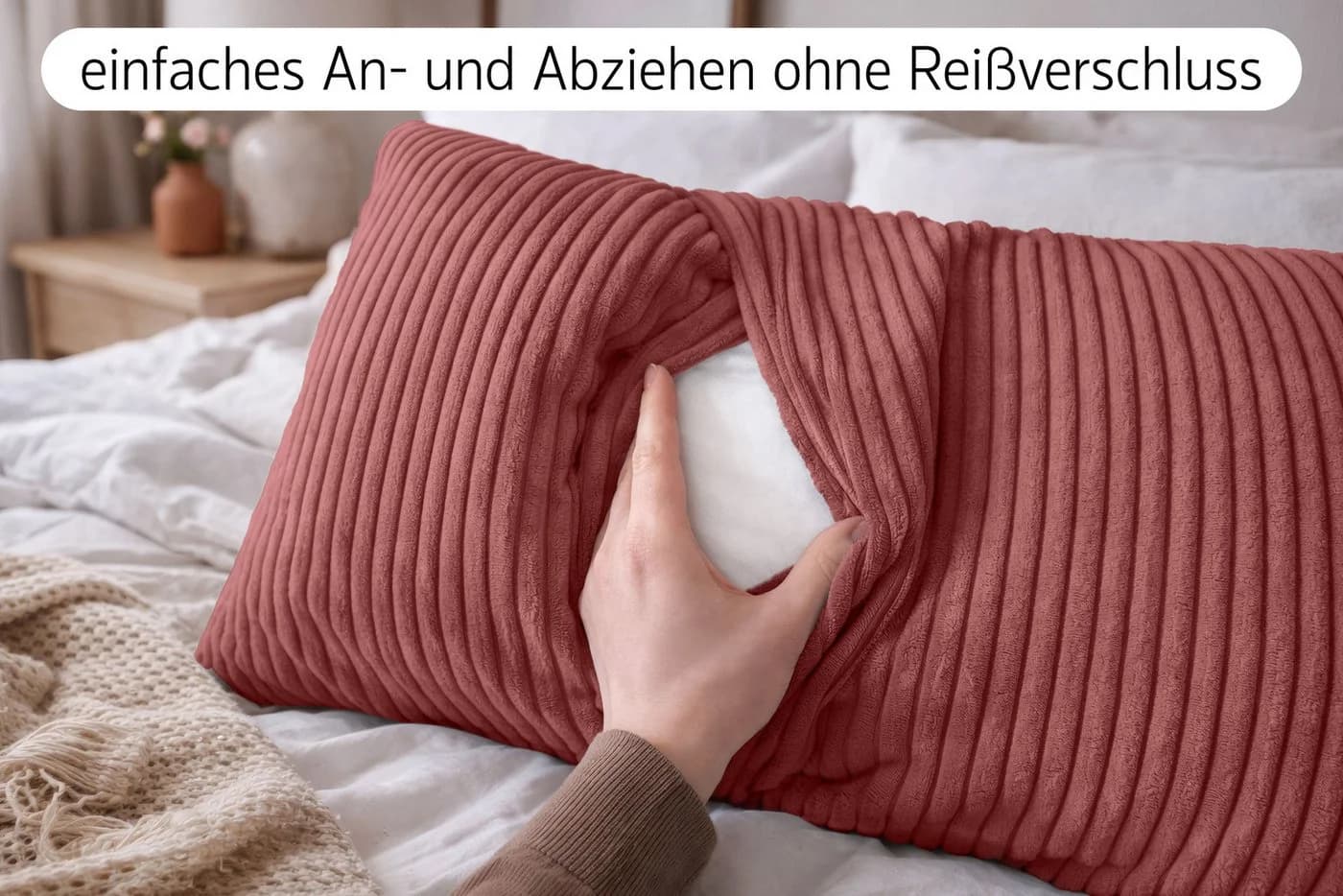 Amilian Dekokissen Rosa 40x80 cm mit Füllung - Bild 3