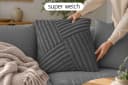 Amilian Dekokissen 4er Set mit Füllung und Bezug Grau Cord-Optik Bild 1