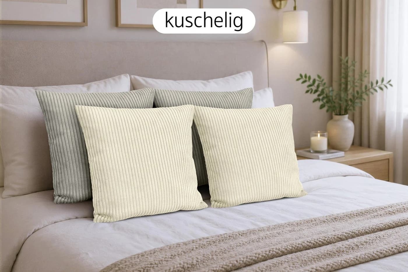 Amilian Dekokissen 4er-Set mit Füllung - Formstabil & Weich