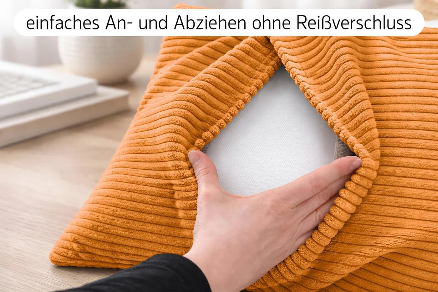 Amilian Dekokissen 4er-Set Gelb Mit Füllung - Bild 3