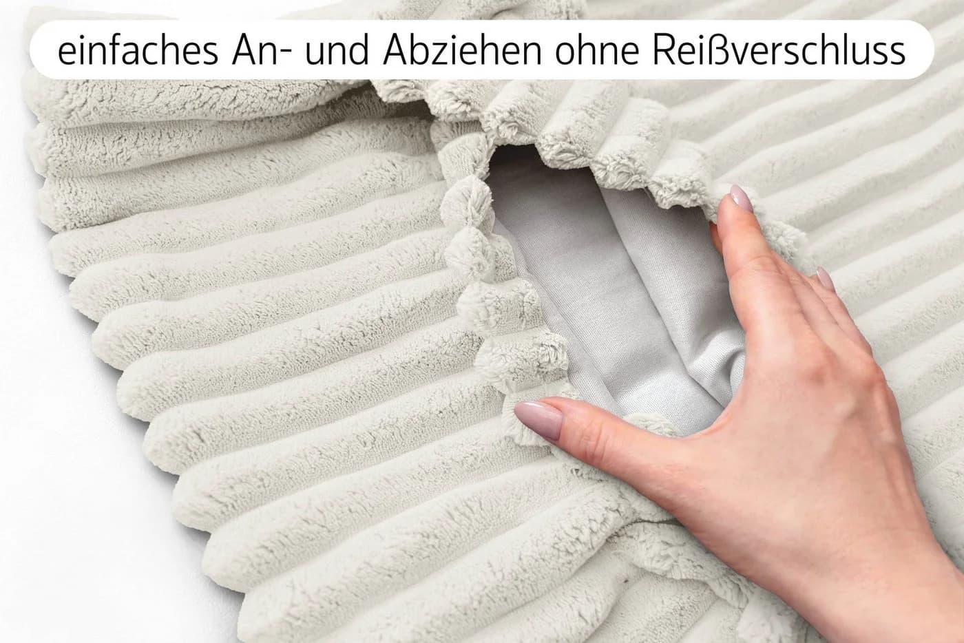 Amilian Kissenbezüge 4er Set Beige Hotelverschluss 40x40 cm - Bild 3