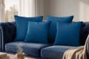 Amilian Dekokissen 4er Set Blau mit Reißverschluss Bild 2
