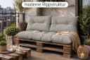 Amilian Palettenkissen Set 3-tlg. Grau Soft-Bezug Bild 1