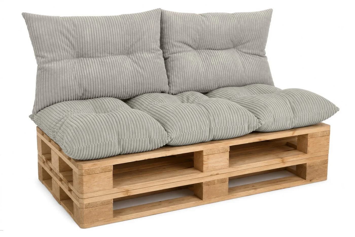 Amilian Palettenkissen Set 3-tlg. Grau Soft-Bezug - Bild 2