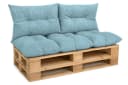 Amilian Palettenkissen Set 3-tlg. Blau für Palettenmöbel Bild 2