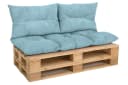 Amilian Palettenkissen Set 3-teilig Blau Polyester Bild 2