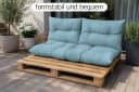 Amilian Palettenkissen Set 3-teilig Blau Polyester Bild 5