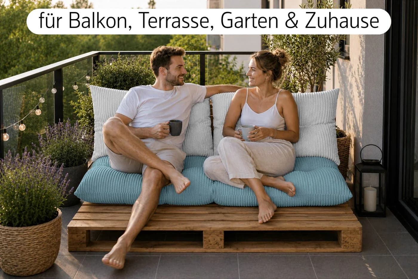 Amilian Palettenkissen Set 3-teilig Grau - Bild 3