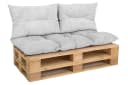 Amilian Palettenkissen Set 3-teilig Grau Polyester Bild 2