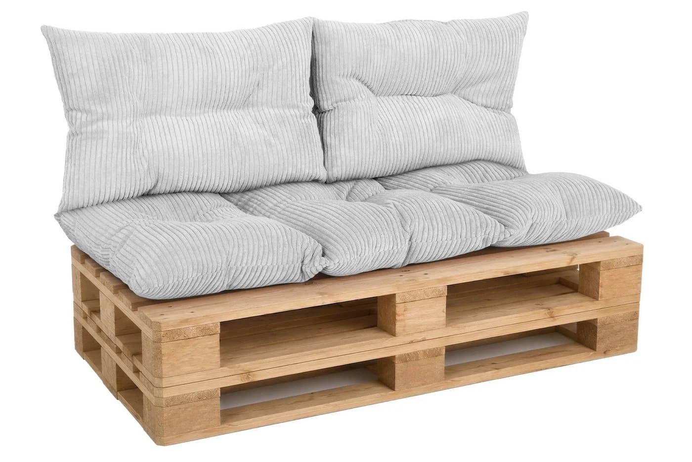 Amilian Palettenkissen Set 3-teilig Grau Polyester - Bild 2