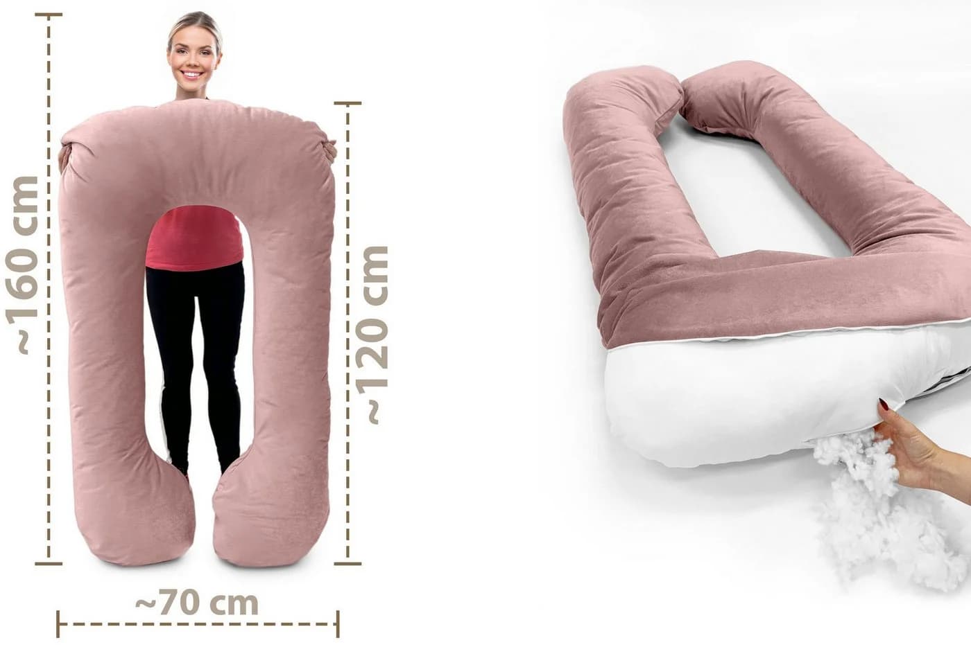 Amilian Seitenschläferkissen Stillkissen XXL Rosa - Bild 4