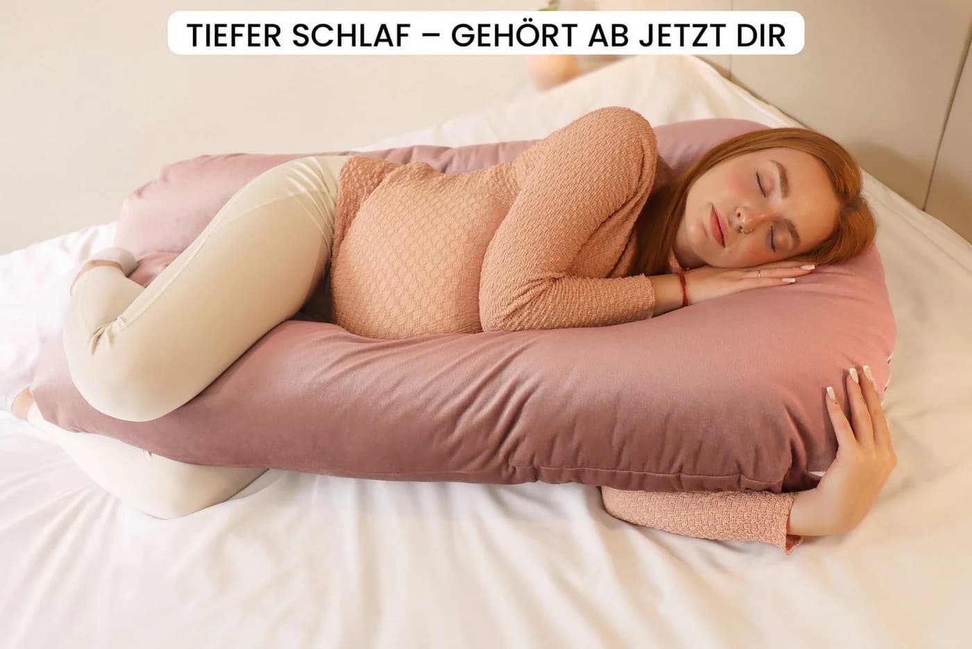 Amilian Seitenschläferkissen Stillkissen XXL Rosa - Bild 5
