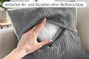 Amilian Dekokissen 2er-Set Grau Formstabil mit Füllung Bild 3
