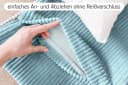 Amilian Kissenbezüge 2er Set Blau Cord-Optik Hotelverschluss Bild 3