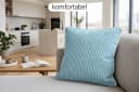 Amilian Kissenbezüge 2er Set Blau Cord-Optik Hotelverschluss Bild 4
