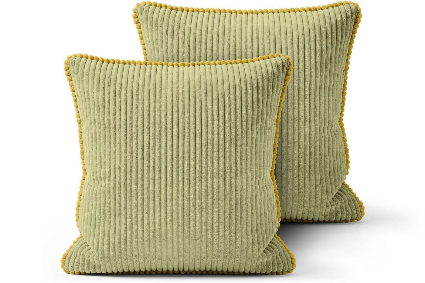Amilian Kissenbezüge 2er Set Grün Cord-Optik - Bild 2