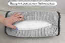 Amilian Nackenrolle Grau Cord-Optik Abnehmbarer Bezug Bild 3