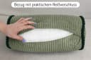 Amilian Nackenrolle 15x40 cm Bettrolle Cord-Optik Grün Bild 3