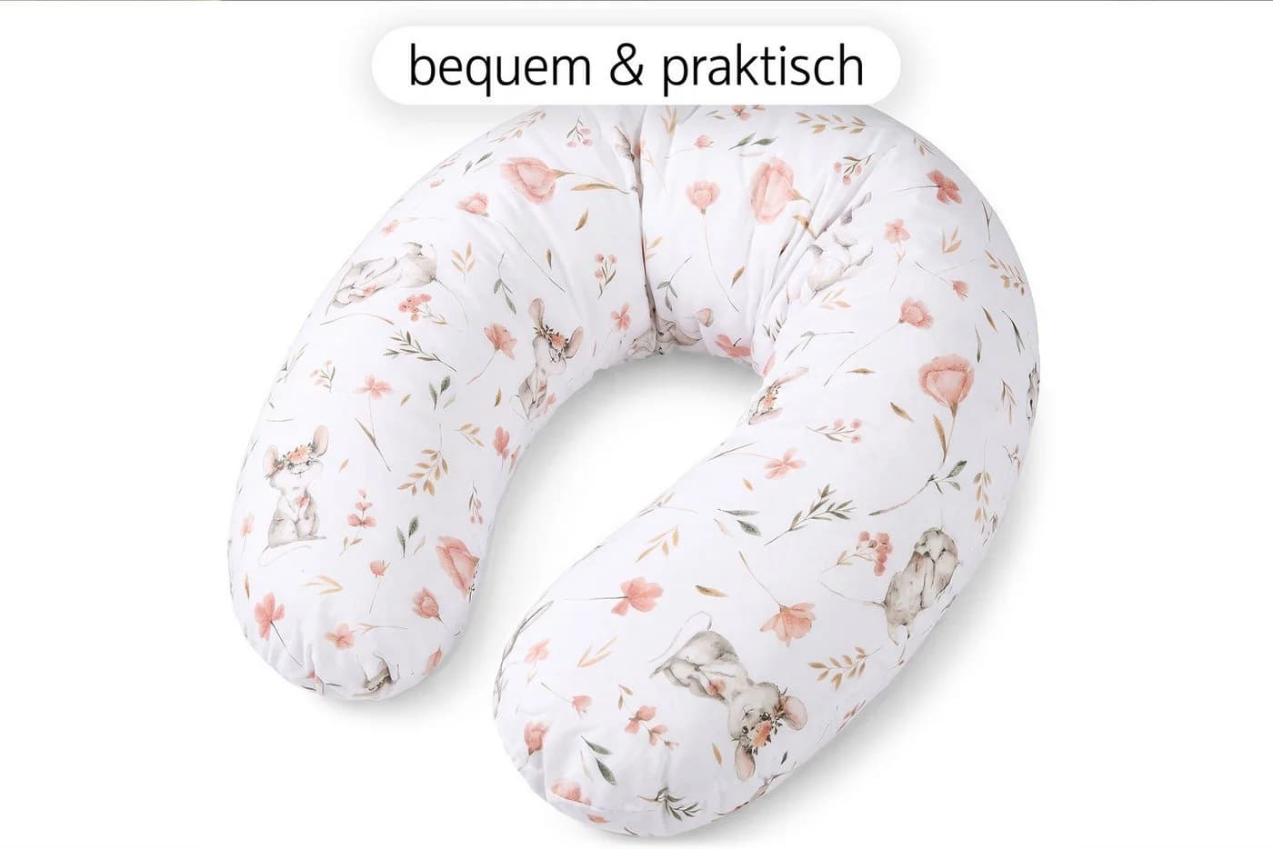Amilian Stillkissen XXL 170 cm Grau Abnehmbarer Bezug