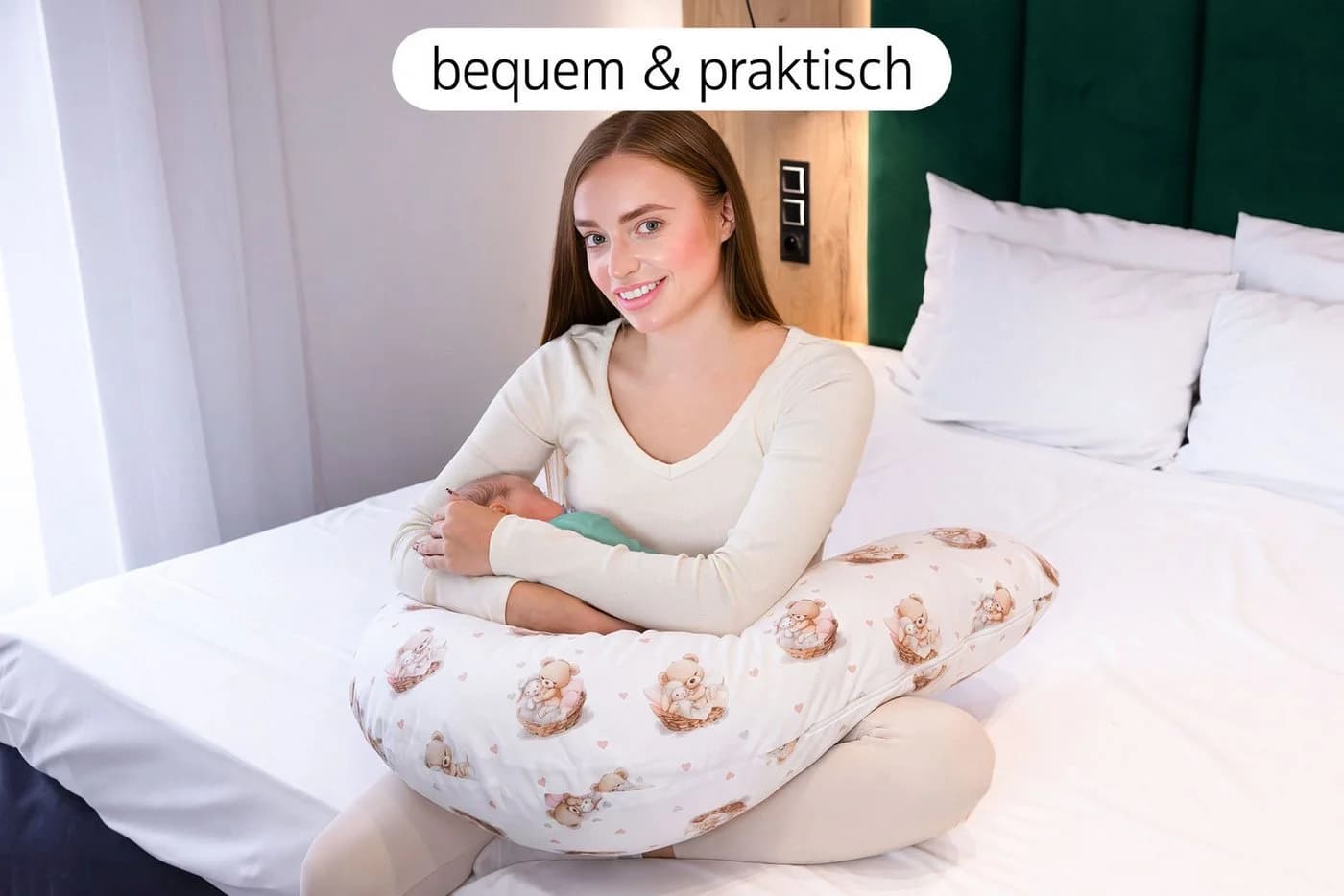 Amilian Stillkissen XXL 170 cm Beige - Bild 3
