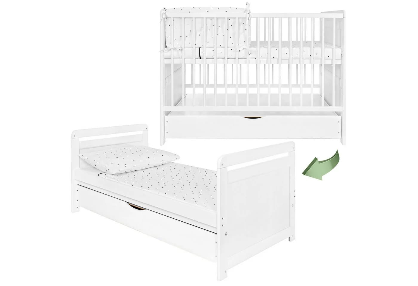 iGLOBAL Babybett Gitterbett 2-in-1 umbaubar Kiefernholz - Bild 2