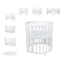 Waldin Babybett OWAL 7in1 mitwachsend Holz Weiß mit Matratze Bild 1