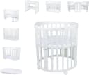 Waldin Babybett OWAL 7in1 mitwachsend Holz Weiß mit Matratze Bild 3