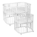 Waldin 7-in-1 Babybett aus Holz mitwachsend Weiß Bild 1