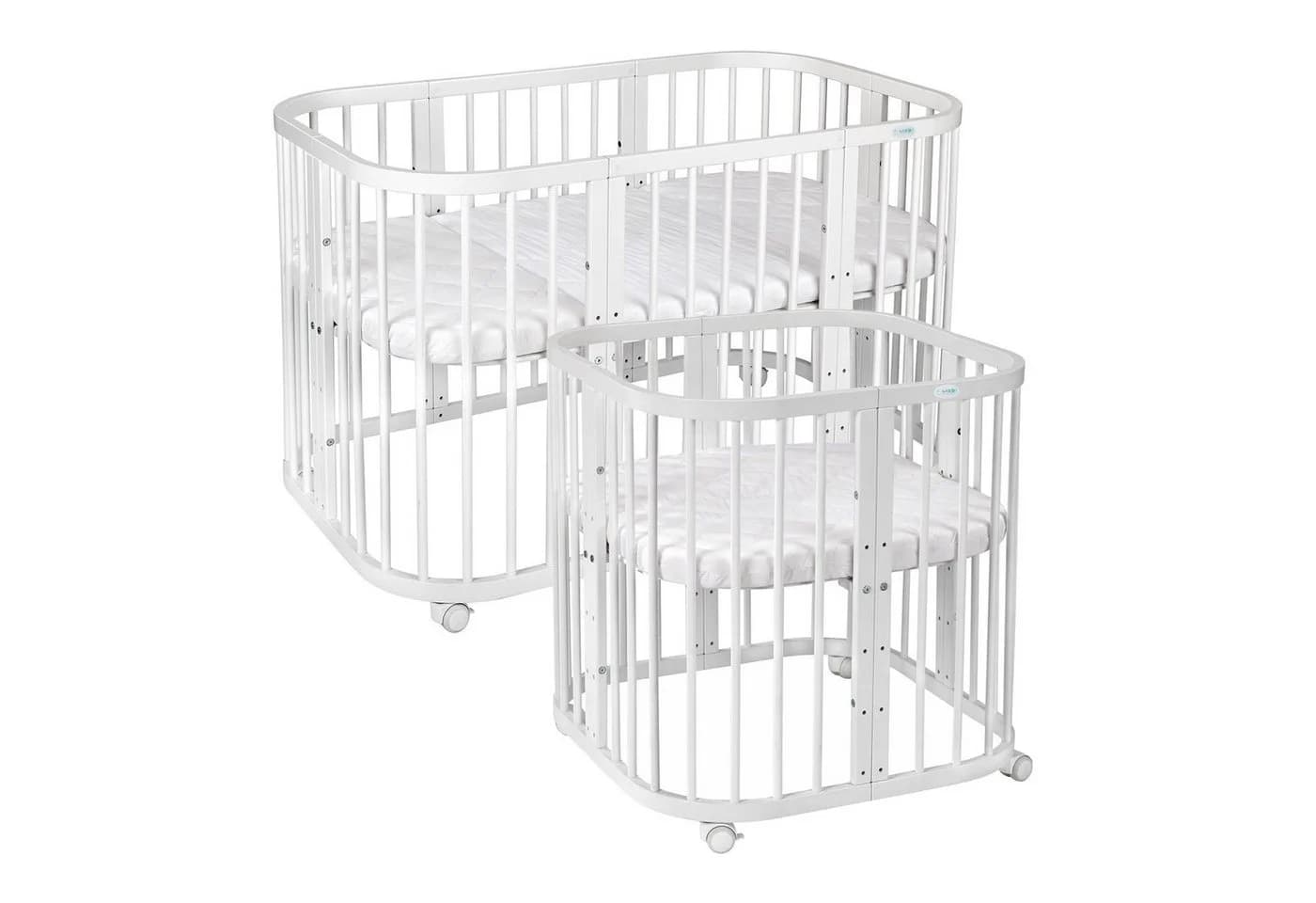 Waldin 7-in-1 Babybett aus Holz mitwachsend Weiß - Bild 2