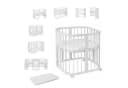 Waldin 7-in-1 Babybett aus Holz mitwachsend Weiß Bild 3