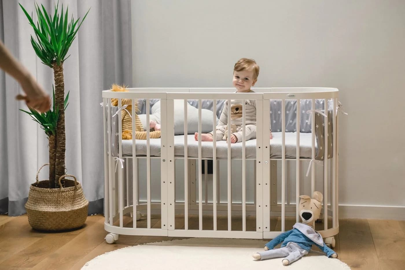 Waldin 7-in-1 Babybett aus Holz mitwachsend Weiß - Bild 4