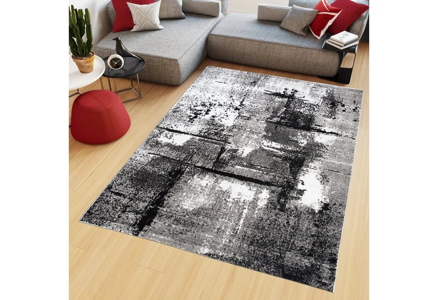 Tapiso Teppich MAYA Grau Modern Rechteckig 8mm Florhöhe