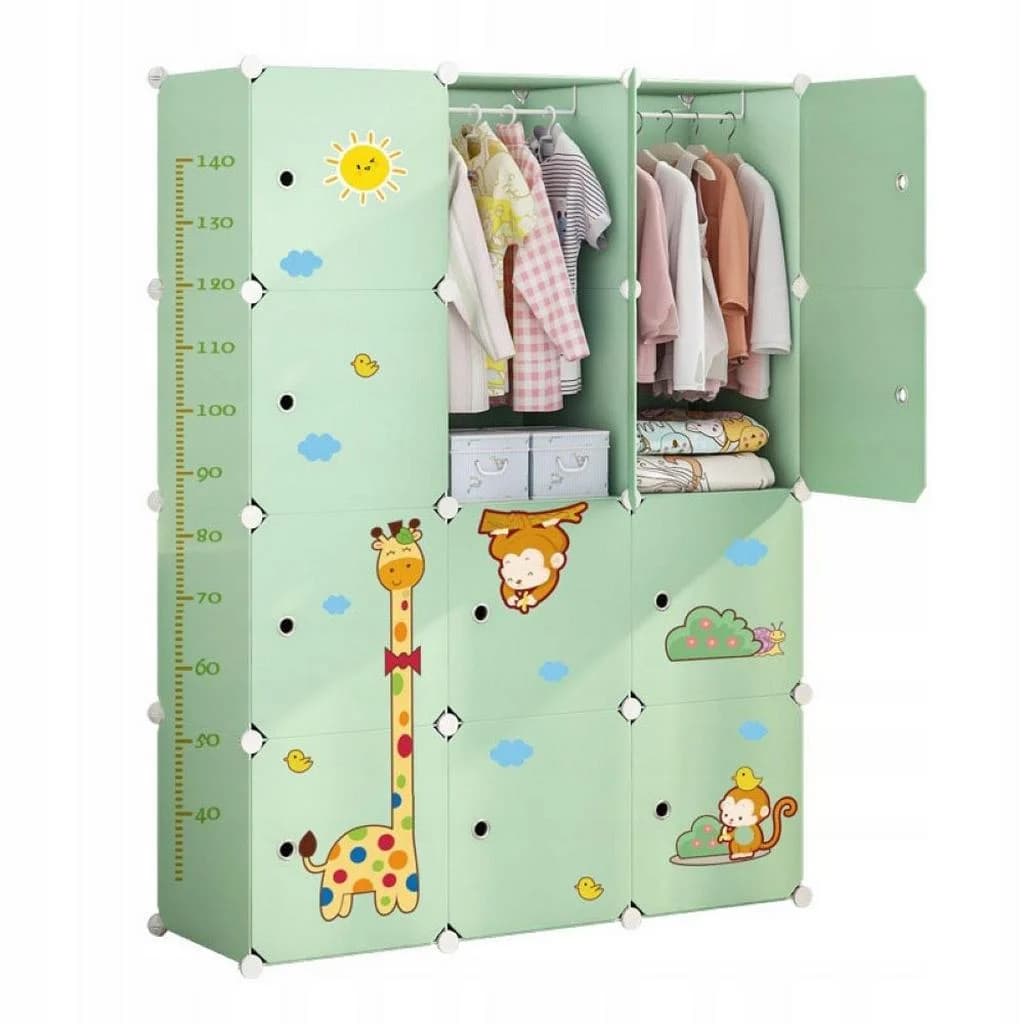 Muvu Modularer Kleiderschrank Grün Kunststoff