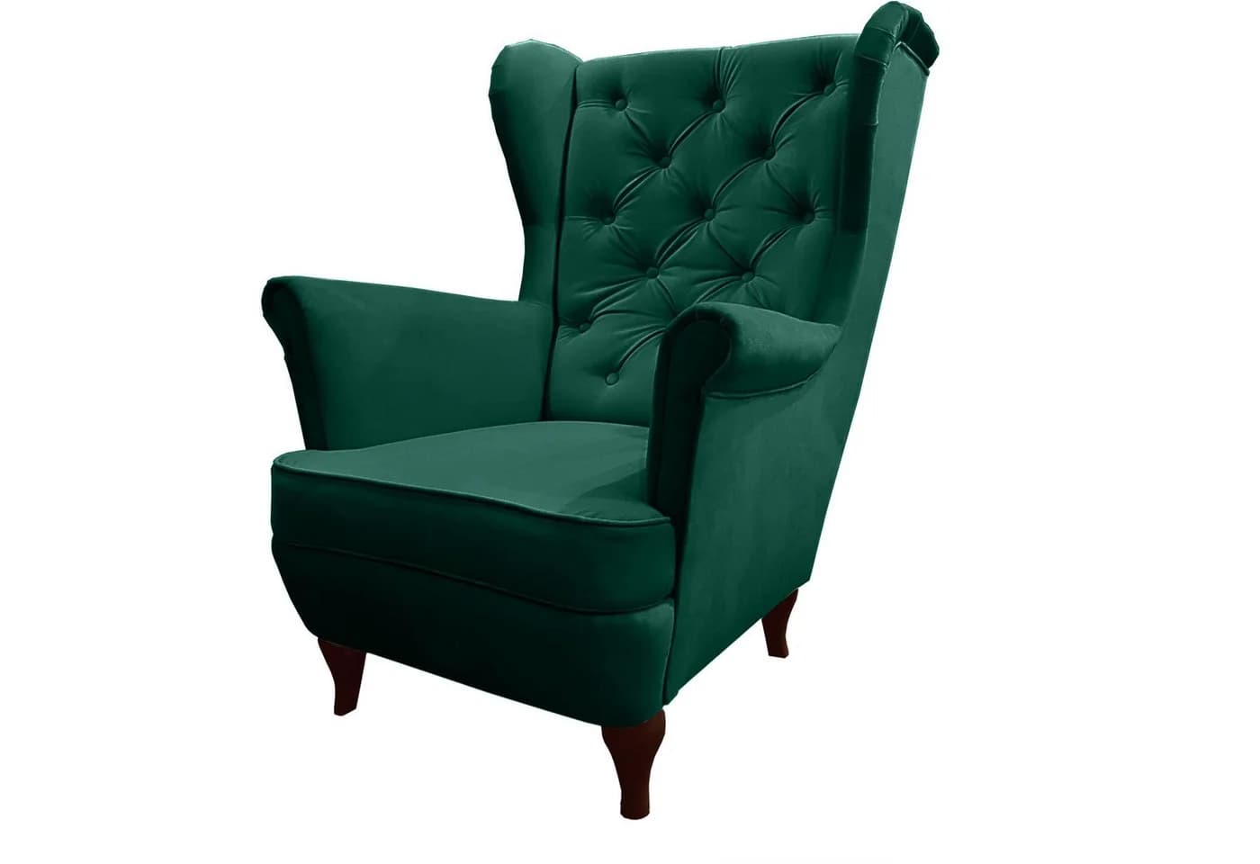 Beautysofa Ohrensessel FALCO Chesterfield Sessel Grün Samt