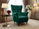 Beautysofa Ohrensessel FALCO Chesterfield Sessel Grün Samt Bild 2