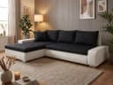 Beautysofa Polsterecke Teo L mit Schlaffunktion und Bettkasten Schwarz Bild 2