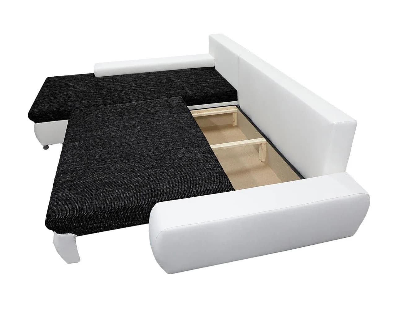 Beautysofa Polsterecke Teo L mit Schlaffunktion und Bettkasten Schwarz - Bild 3
